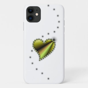 Yellow black Rainbow Heart with Stars iPhone 11 Case