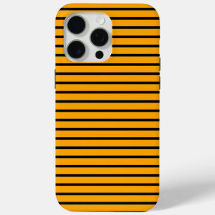 Yellow Black Retro Stripe Pattern iPhone 15 Pro Max Case