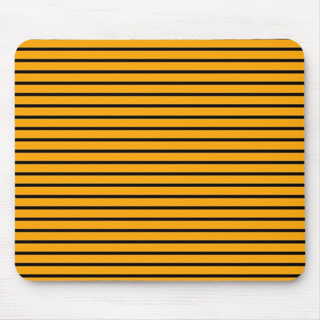 Yellow Black Retro Stripe Pattern Mouse Pad (Front)