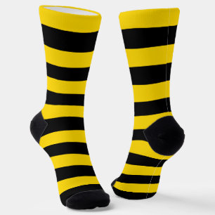 Yellow/Black Stripes Crew Socks