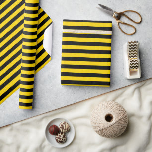 Yellow/Black Stripes Wrapping Paper