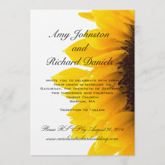 Yellow Black Sunflower Wedding Invitation