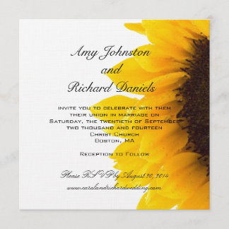 Yellow Black Sunflower Wedding Invitation