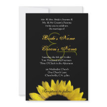 Yellow Black Sunflower Wedding Premium Metallic