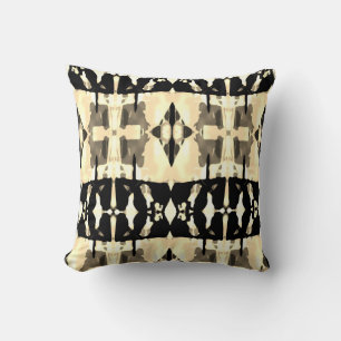 Yellow Black Taupe Mediterranean Large Mosaics Cushion