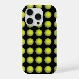 Yellow Black Tennis Ball Pattern, iPhone 15 Pro Case
