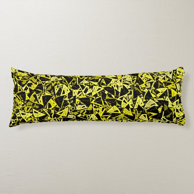 Yellow Black Triangle Seamless Pattern Body Cushion (Front)
