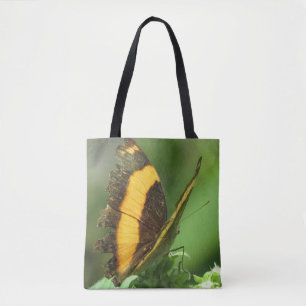 Yellow & Black Tropical Butterfly Tote Bag