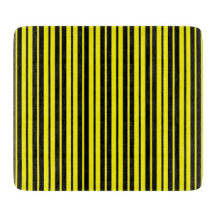 Yellow Black Vertical Stripes Pattern Cutting Board