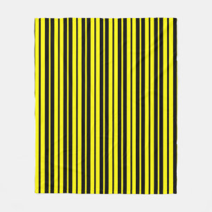 Yellow Black Vertical Stripes Pattern Fleece Blanket