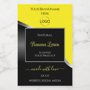 Yellow Black Wavy Silver with Logo Product Labels
