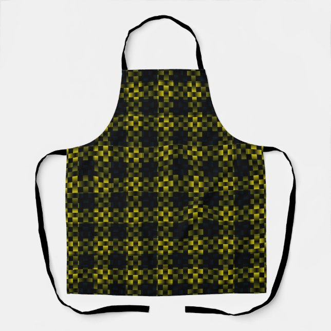 Yellow Black Weave Pattern Apron (Front)