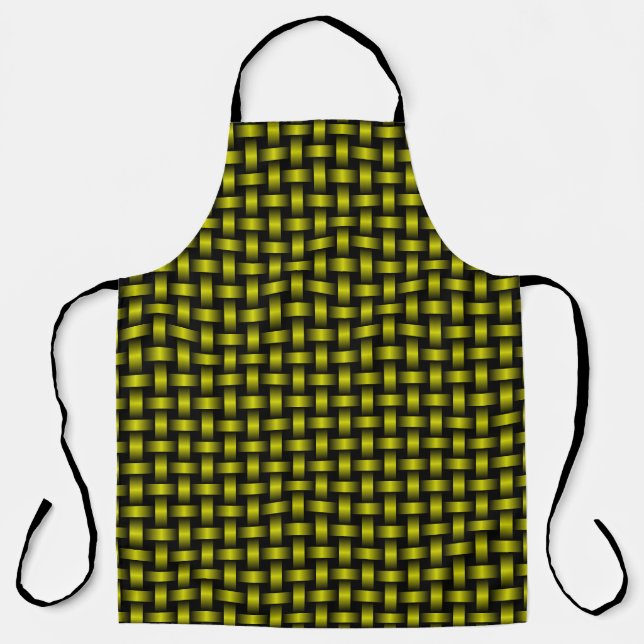 Yellow Black Weave Pattern Apron (Front)