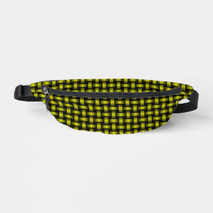 Yellow Black Weave Pattern Bum Bags