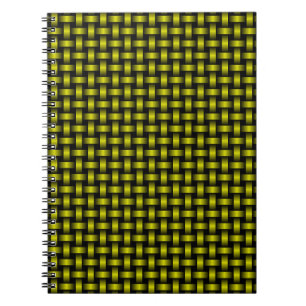 Yellow Black Weave Pattern Notebook