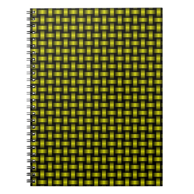 Yellow Black Weave Pattern Notebook (Front)