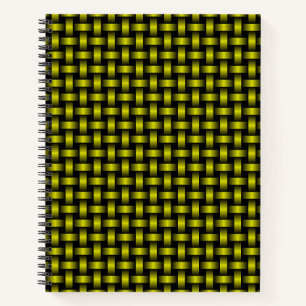 Yellow Black Weave Pattern Notebook