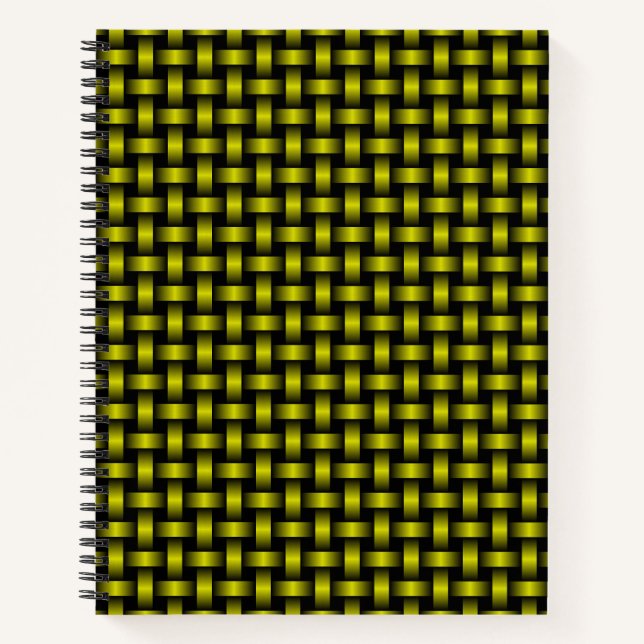 Yellow Black Weave Pattern Notebook (Front)