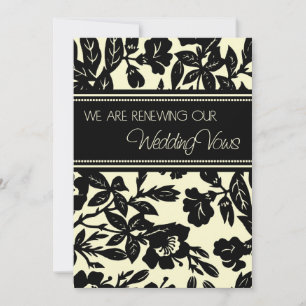 Yellow Black Wedding Vow Renewal Invitation Card
