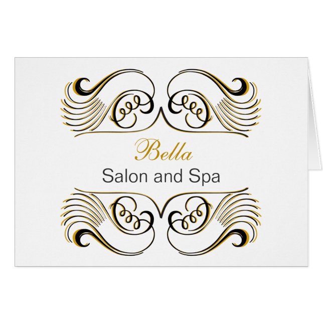 yellow black & white Chic Business Thank You Cards (Front Horizontal)