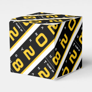 Yellow Black White Graduation Party Thank You  Favour Box