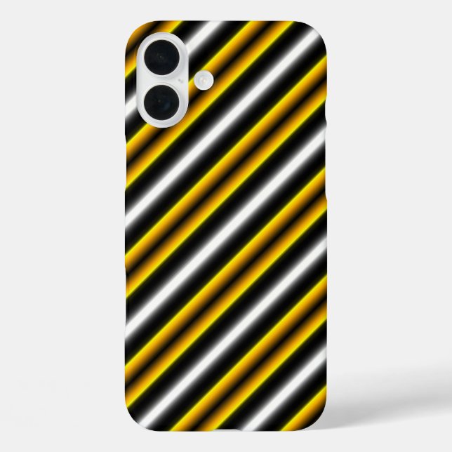 Yellow Black White Rainbow Stripes Case-Mate iPhone Case (Back)