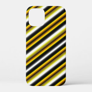 Yellow Black White Rainbow Stripes iPhone 12 Mini Case