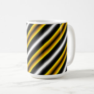 Yellow Black White Rainbow Stripes  Coffee Mug