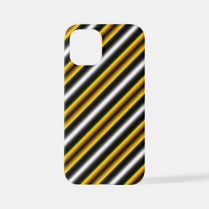 Yellow Black White Rainbow Stripes iPhone 12 Mini Case