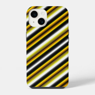 Yellow Black White Rainbow Stripes iPhone 14 Case