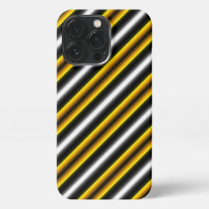 Yellow Black White Rainbow Stripes iPhone 13 Pro Case