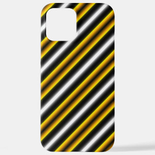 Yellow Black White Rainbow Stripes iPhone 12 Pro Max Case