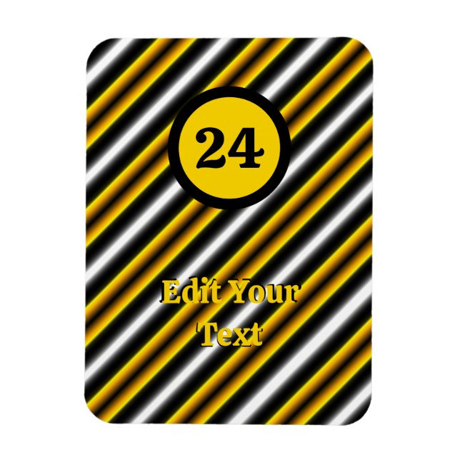 Yellow Black White Rainbow Stripes Magnet (Vertical)
