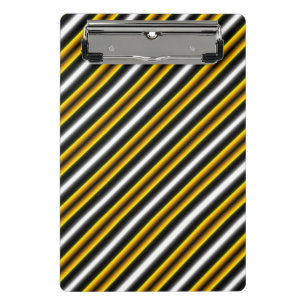 Yellow Black White Rainbow Stripes Mini Clipboard