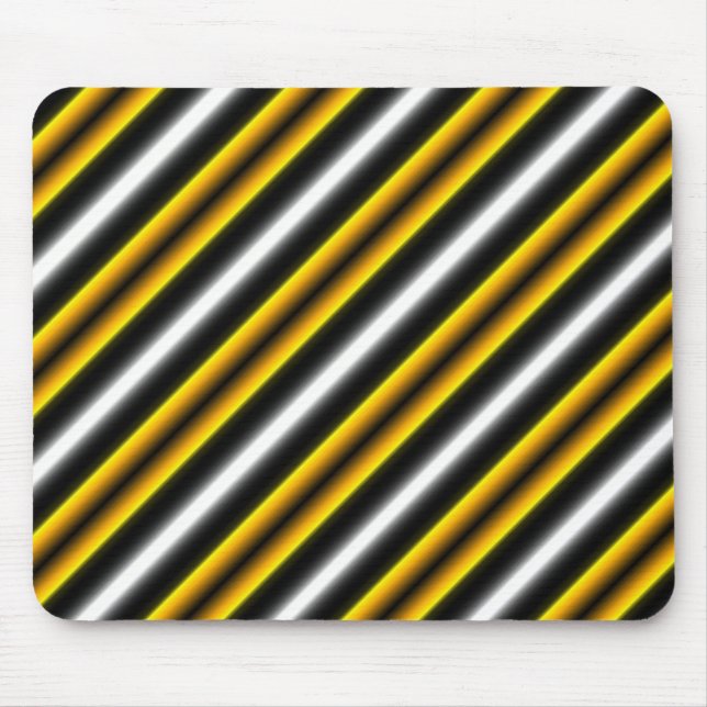 Yellow Black White Rainbow Stripes Mouse Pad (Front)
