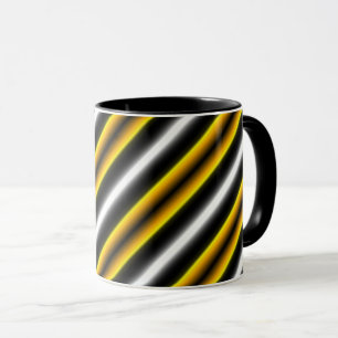 Yellow Black White Rainbow Stripes Mug