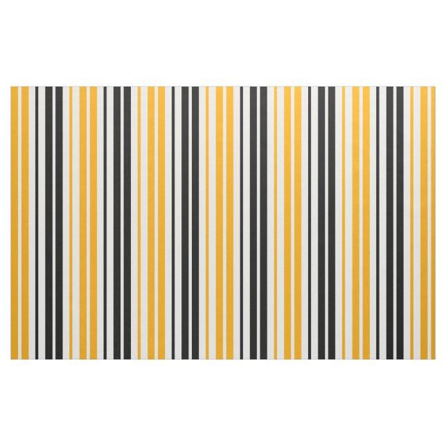 Yellow Black White Stripes Pattern Design  Fabric (Fat Quarter)