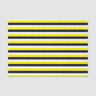 Yellow Black White Stripes Tissue Paper