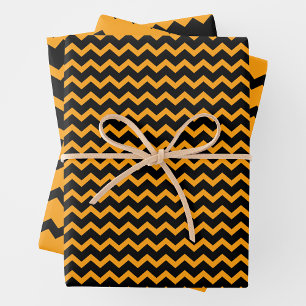 Yellow & Black Zigzag Chevron Playful & Bold Wrapping Paper Sheet