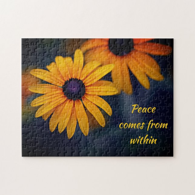 Yellow Blackeyed Susan Garden Flower Motivational Jigsaw Puzzle (Horizontal)