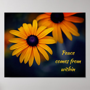 Yellow Blackeyed Susan Garden Flower Motivational Poster