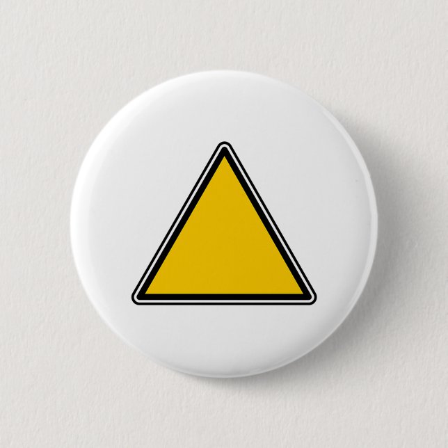 Yellow Blank Sign 6 Cm Round Badge (Front)