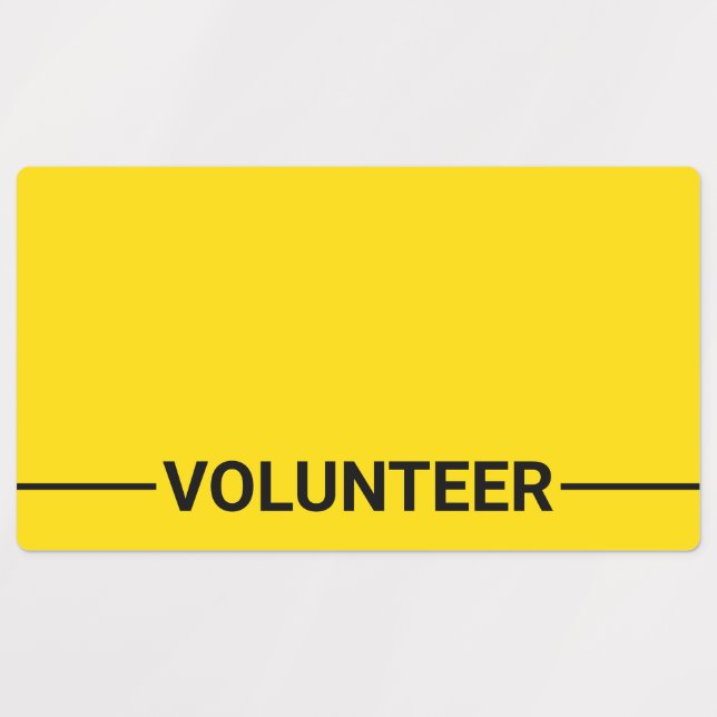 Yellow Blank Volunteer Badge (Design 1)