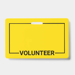 Yellow Blank Volunteer ID Badge