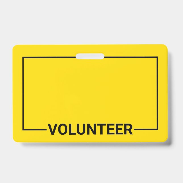 Yellow Blank Volunteer ID Badge (Front)