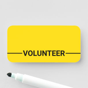 Yellow Blank Volunteer Name Tag