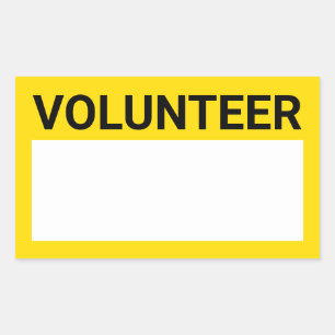 Yellow Blank Volunteer Rectangular Sticker