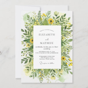 Yellow Blissful Meadow Wedding Invitation
