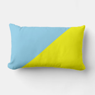 Yellow & Blizzard Blue Solid Colour Background Lumbar Cushion
