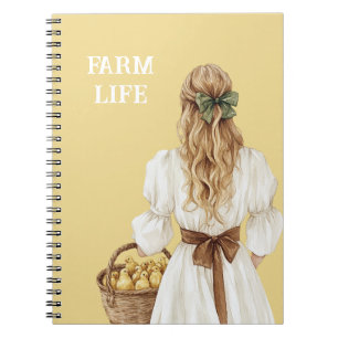 Yellow Blonde Basket of Chicks (chickens) Farm Notebook